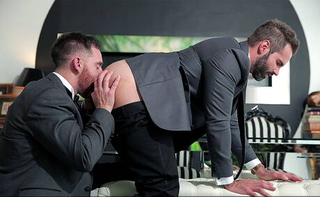 Spanish bear Dani Robles and english hot bear Jonas Jackson fuck ass after sucking cock