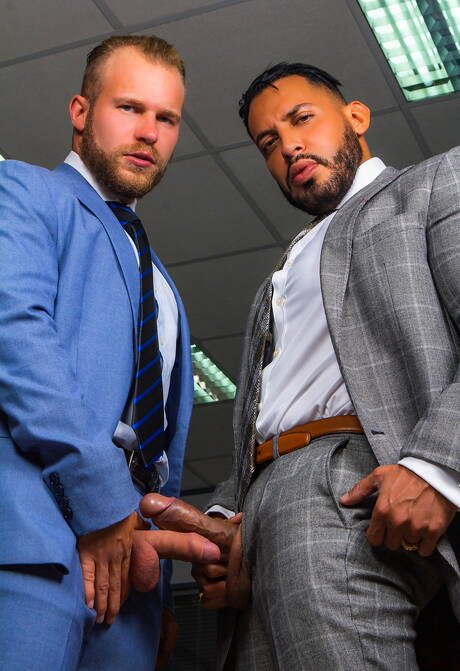 Attractive dude Malek Tobias and hot guy Viktor Rom in hot ass bang