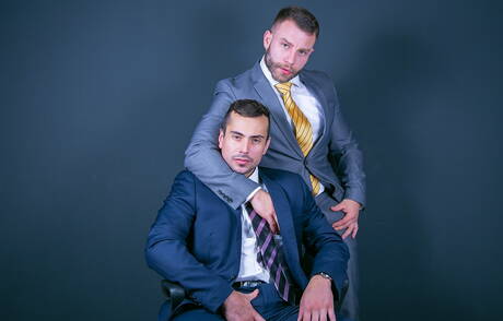 Muscular Dani Rivera and spanish bull Diego Reyes in hot ass bang