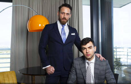 Brazilian muscular Alexander Muller and dutch beefy Logan Moore fuck ass after sucking