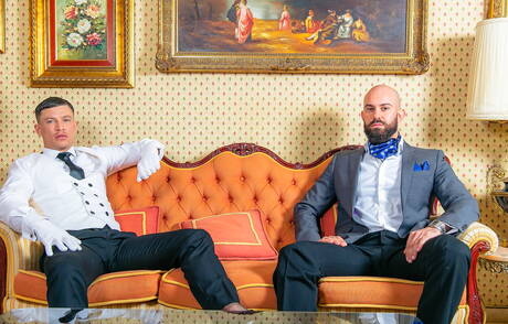 Beefy Bruno Max and hunk Ruslan Angelo in hot homosexual action