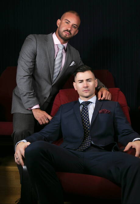 Stud Bruno Max and well-built Lukas Daken in hot ass bang