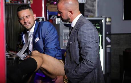 Tough guy Bruno Max and muscular Robbie Rojo have anal sex