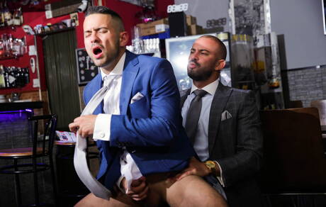 Tough guy Bruno Max and muscular Robbie Rojo have anal sex