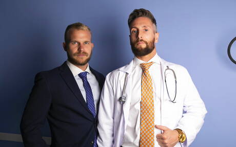 Strongman Malek Tobias and superstud Nick North sucking and fucking each other