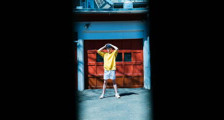 Canadian pretty boy Edward Terrant and american hairy stud James Fox fuck ass after sucking dick outside