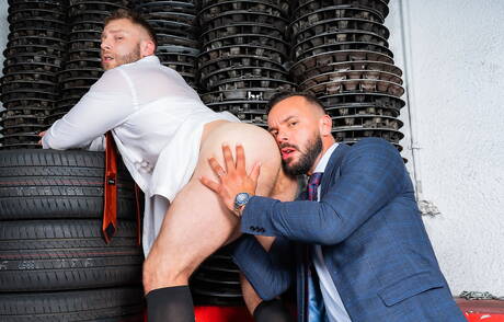 Spanish muscular Diego Reyes and portuguese mature bear Sir Peter fuck ass after sucking