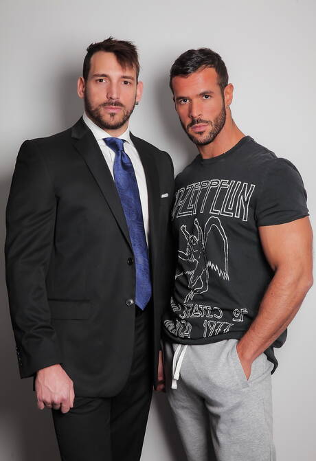 Attractive boy Denis Vega and hot buddy Enzo Rimenez in hard anal sex