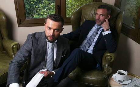 Canadian superstud Manuel Skye and norwegian husky guy Tyler Berg have a hot couple scene in the pool