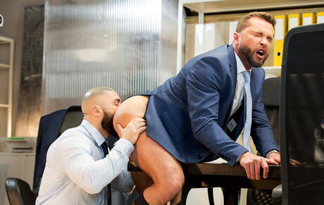 French bodybuilder Francois Sagat and norwegian strongman Tyler Berg have a hot couple scene