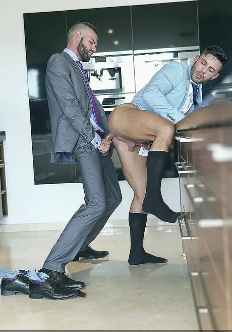 Brazilian hunky guy Andy Star and hunk Axel Max make a love in the kitchen