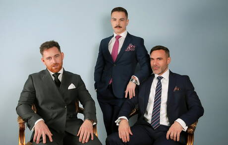 Men At Play: Nasty boys Austin Sugar, Jonas Jackson and Manuel Skye drilling an ass in bathroom