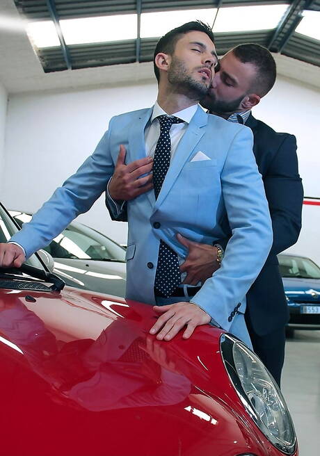 Latino well-built Andy Star and spanish strong bull Diego Reyes make a love