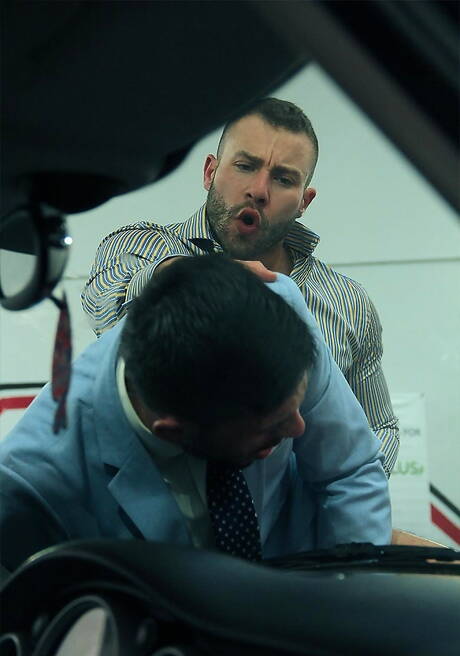 Latino well-built Andy Star and spanish strong bull Diego Reyes make a love