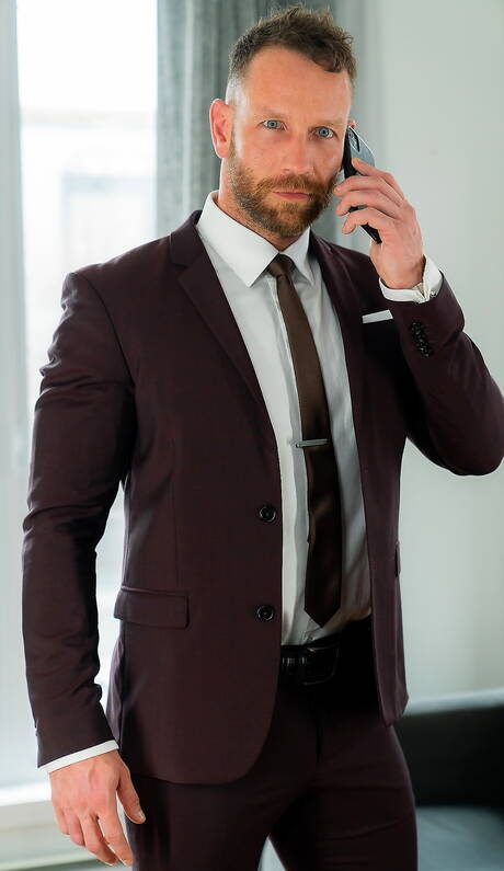 Men At Play: Nice american guys hunk Kit Cohen and husky guy Rocky Vallarta fuck after dick sucking in kitchen