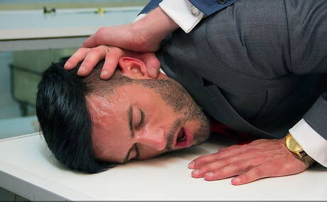 Brazilian beefcake Andy Star and polish beefy Kayden Gray drilling an ass