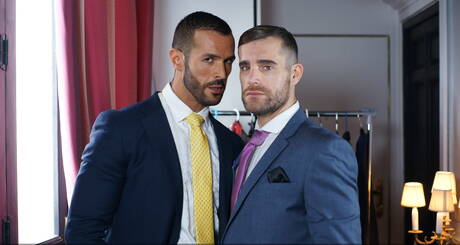 Latin hot bear Denis Vega and  Isaac Eliad shows a muscle body