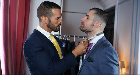 Latin hot bear Denis Vega and  Isaac Eliad shows a muscle body