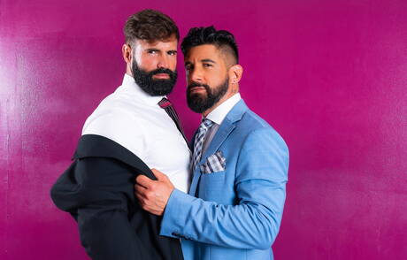 Der attraktive Dani Robles und der attraktive Justin Jett haben harten Analsex am Pool