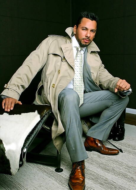 Bodybuilder Tiko shows a sturdy body