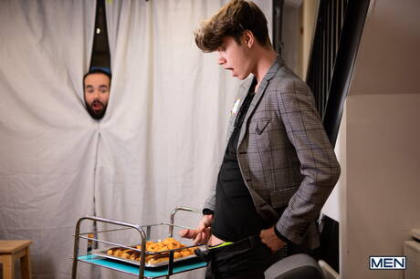 American young Jordan Lake and beautiful boy Jay Cub fuck ass after sucking in the kitchen