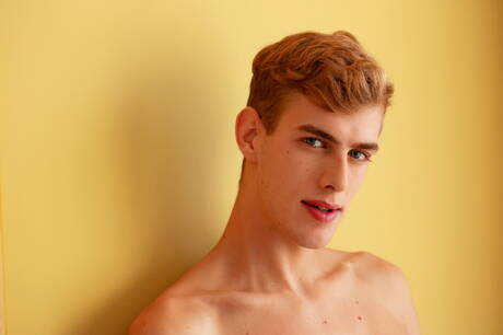 Czech beautiful boy Bjorn Nykvist posing naked and showing nice butt