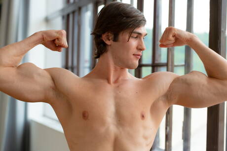 Tough guy Mikey Keller posing nude and showing nice ass