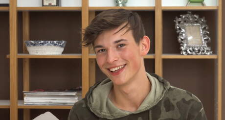 Czech beautiful boy Jorik Tautou teasing his cock