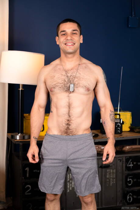 Active Duty: Latino hairy stud Andrew Miller and  Jeremiah Cruze in hot ass bang