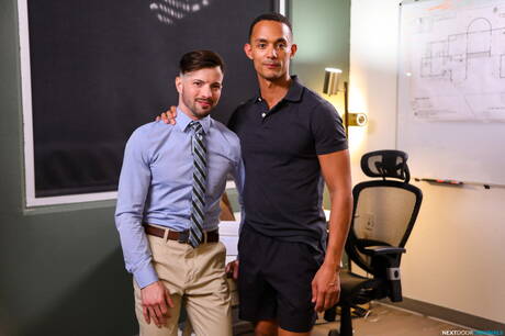 Nice american boys muscular Casey Everett and husky guy Aj Sloan love each other