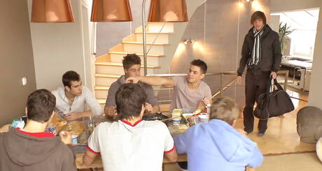 Two czech dudes muscular Helmut Huxley and beefcake Rocco Alfieri in hard anal sex