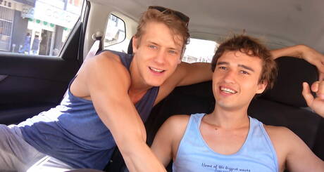 Belami Online: Slovak young dude Kieran Benning and slovak superstud Eluan Jeunet fuck ass after blowjob in hot shower