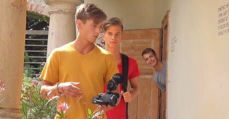 Belami Online: Hot czech dudes twink Pip Caulfield and young dude Fabien Jacq in hot anal sex outside