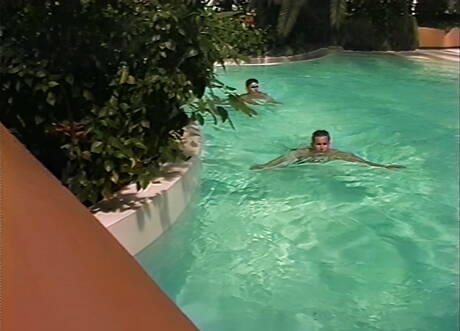 Husky guy Martin Valko and well-built Slavo Jarowsky in hot homosexual action at the pool