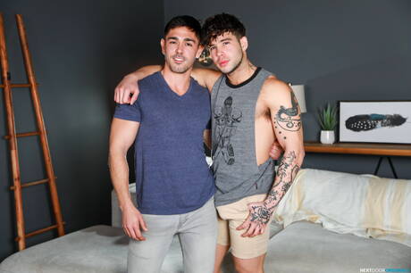 Next Door Studios: Two american boys hunk Nico Coopa and strong bull Joseph Castlian fuck ass after sucking cock
