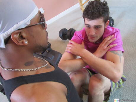 Der schwarze Hengst Jason Crew wird nach dem Saugen in den Arsch gefickt