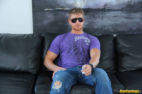 Husky guy Logan fuck after blowjob