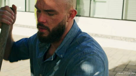 Disruptive Films: Hot american dudes hot twink Jack Bailey and muscular Cliff Jensen drilling an ass outside