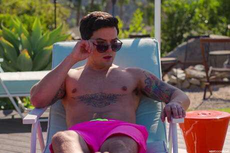 Hot americans, superstud Dakota Payne and beefcake Devin Franco have anal sex in the pool