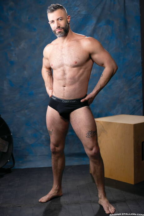 Der amerikanische Gay-Bär Cole Connor und der Superhengst Morgxn Thicke beim heißen Analsex