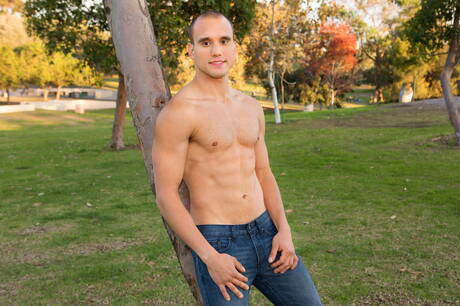 Tough guy Frankie Valentine and beefcake Lane have a good anal sex outside