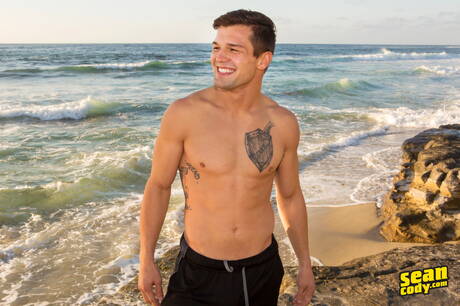 American well-built Brysen and hunky guy Cole have a good anal sex after beach