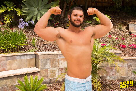 Le beau gosse Arnie et le beau Blake baisent le cul après avoir sucé une bite après une promenade sur la plage