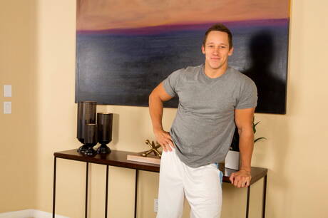 Superstud Chase and hunky guy Graham drilling an ass outside