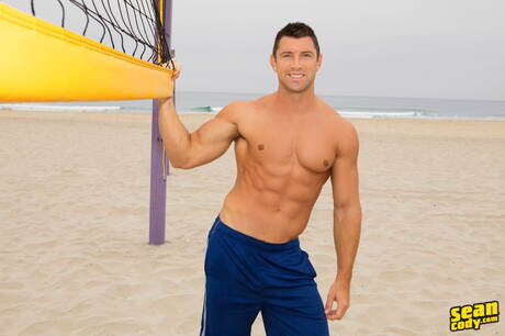 American hairy stud Ty Roderick and hunky guy Shaw banged each other after ocean beach walking