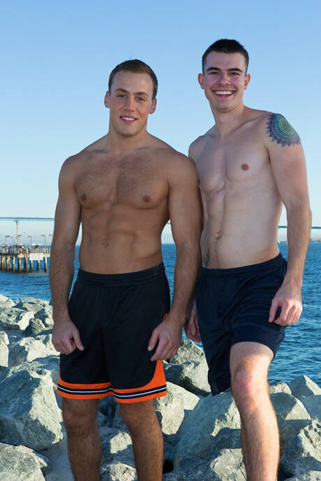 American otter Cory Kane and superstud Graham love each other after beach walking
