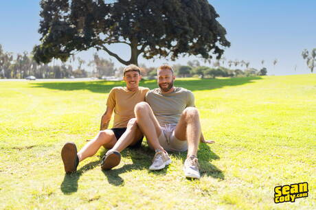 Stud Brogan and strongman Phoenix in hot ass fuck action outdoor