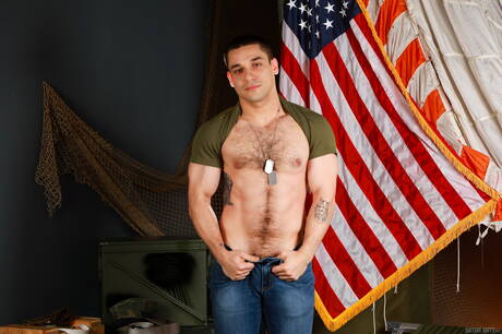 Active Duty: American hairy stud Andrew Miller and superstud Cam Steele banged each other