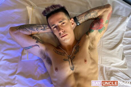 Beefcake Monaco and tough guy Tattoo Boy like handjob