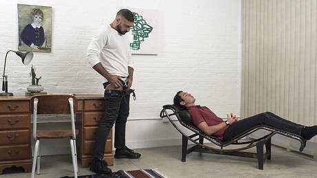 Family Dick: Italian gay bear Marco Napoli and american young dude Mason Anderson fuck ass after sucking cock